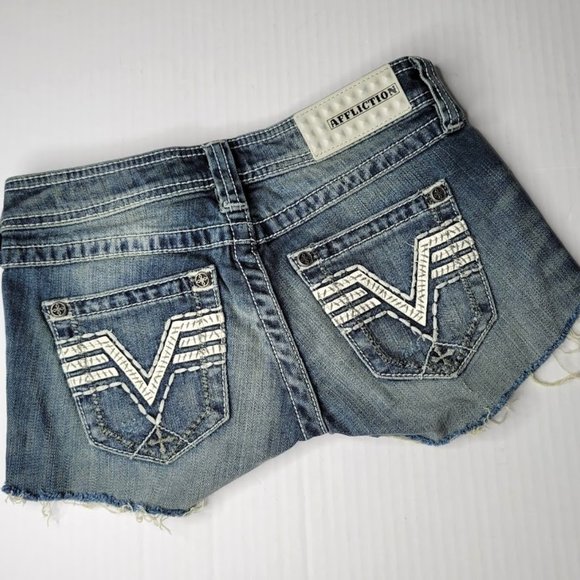 Affliction Pants - Affliction Black Premium Jade DIY Cutoff Shorts